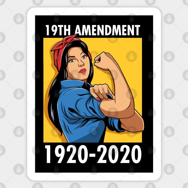 19th Amendment 1920-2020 Women's Right To Vote Feminist Sticker by HCMGift